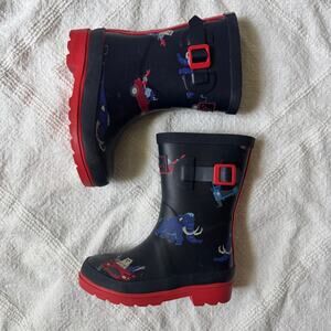 Joules Jnr Welly Print Rain Boot Navy Animal 12 Little Kid